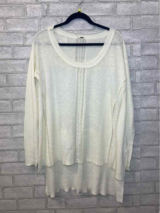 Free People Small Cream Lace Detail Sweater