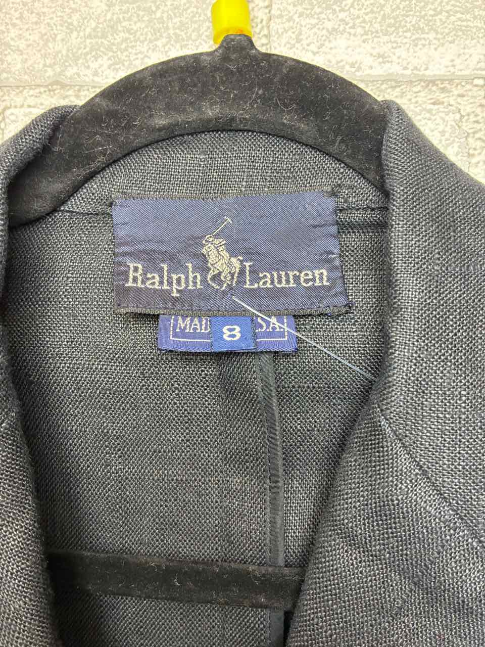 Ralph Lauren Size 8 Charcoal Set Linen Blazer and Pants