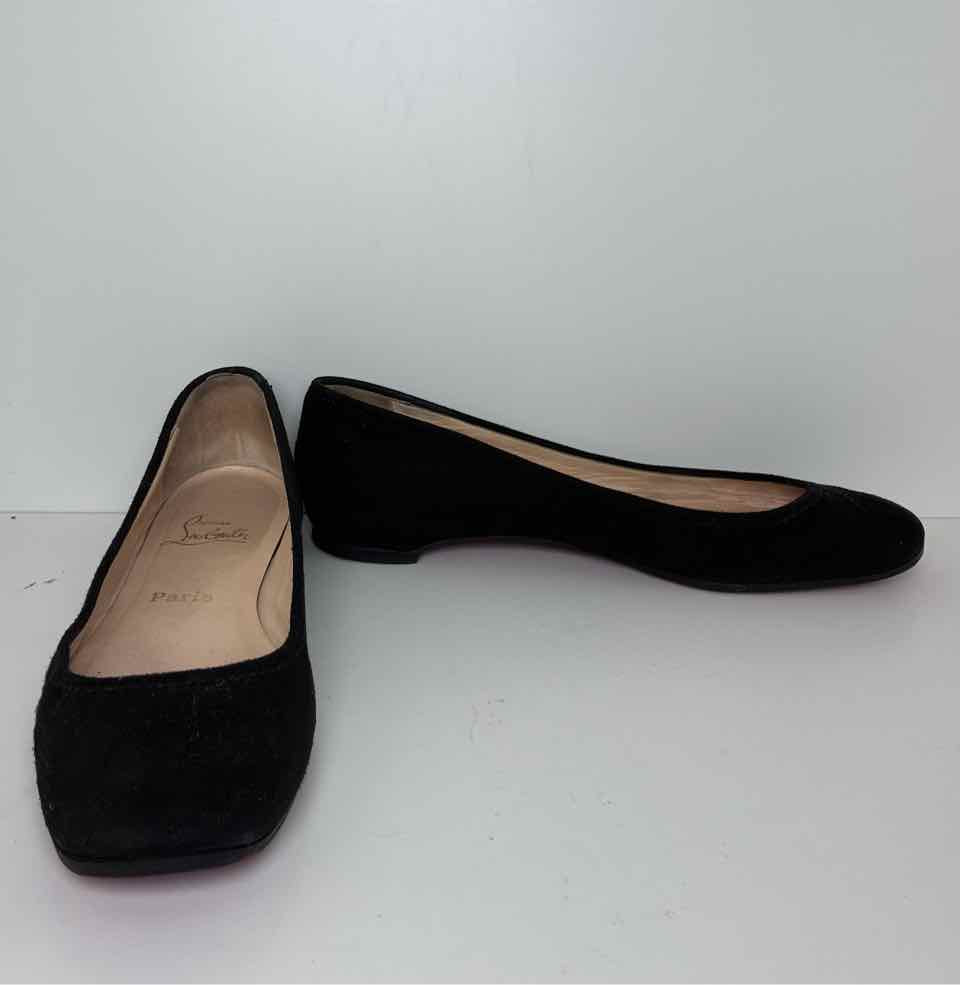 Chritian Louboutin Black Suede Shoe Size 41 Flats