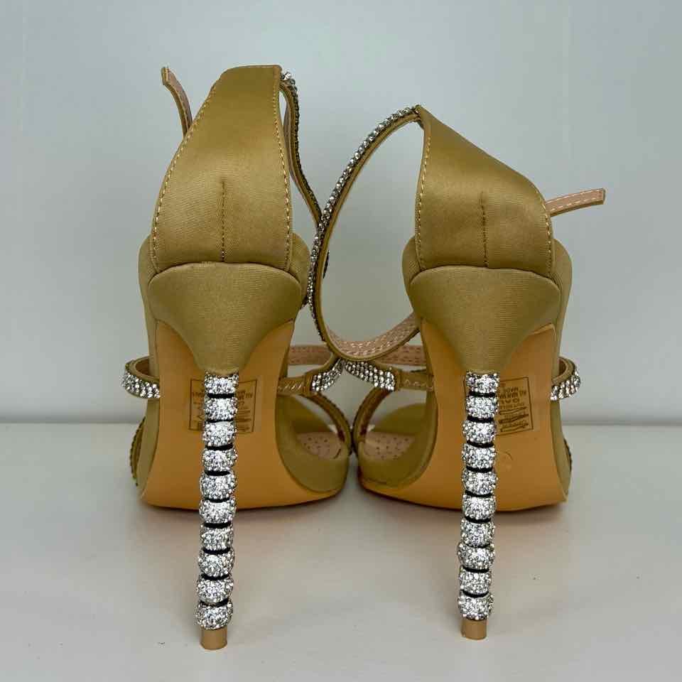 Azalea Wang Nude Sandal Rhinestone Stiletto 7.5