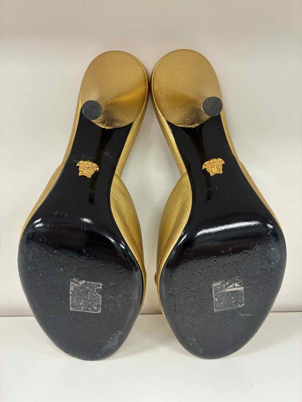 Versace Opera Bow Gold Mule Size 36