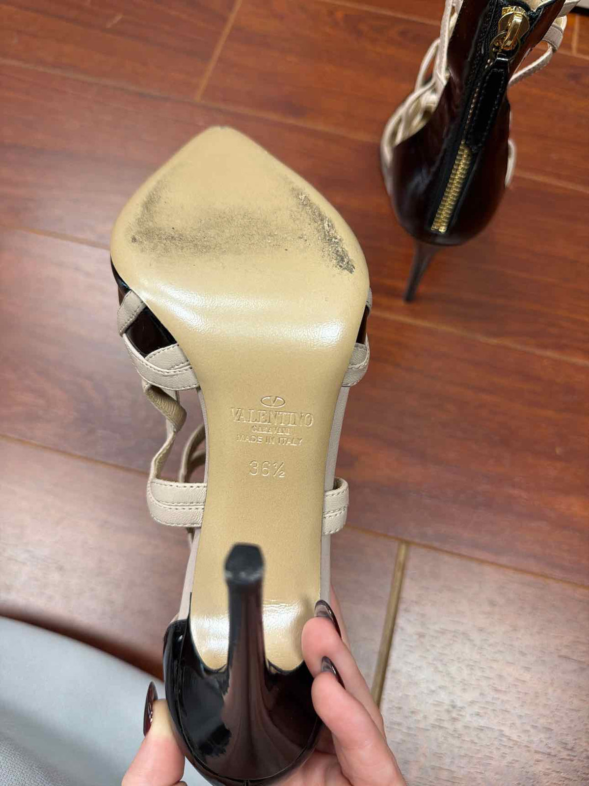 Valentino black and nude heels