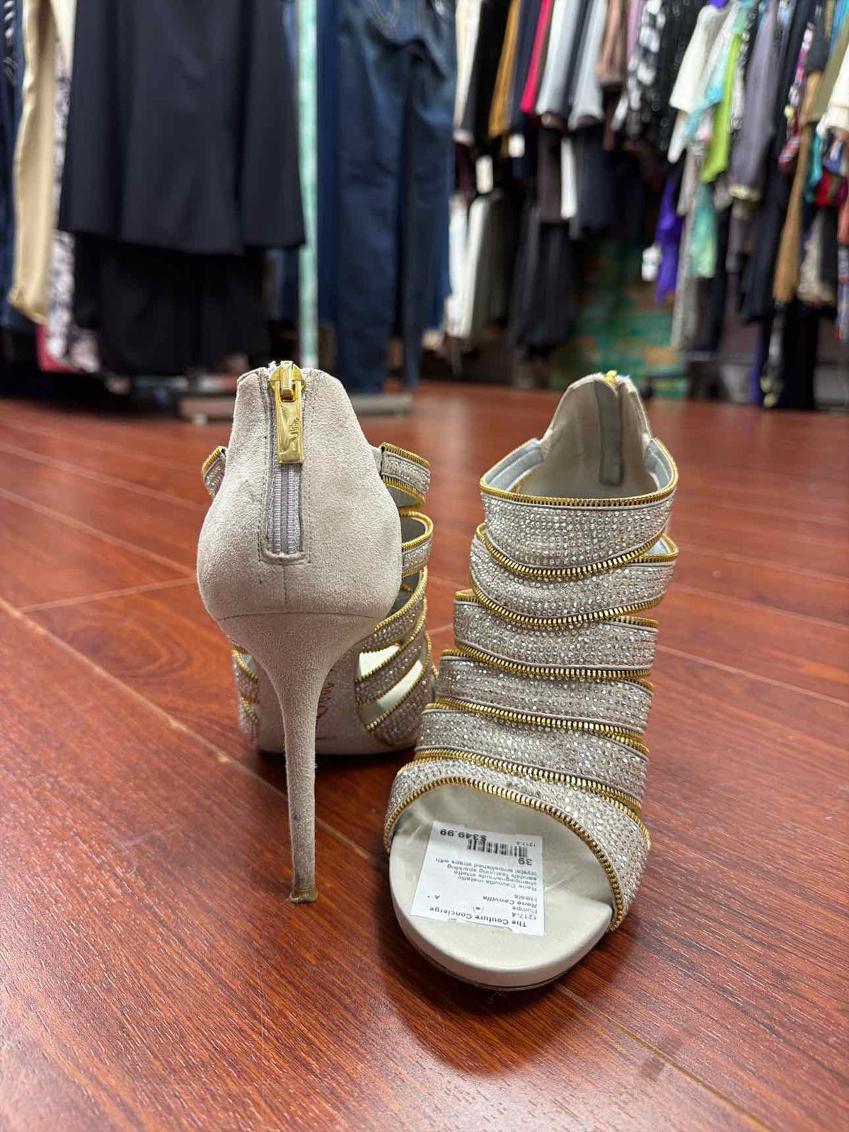 Rene Caovilla Crystal Embellished strappy Stiletto Heels