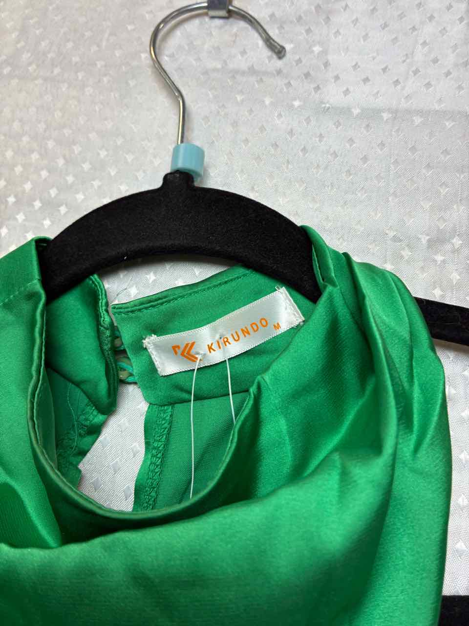 Kirundo green satin dress M