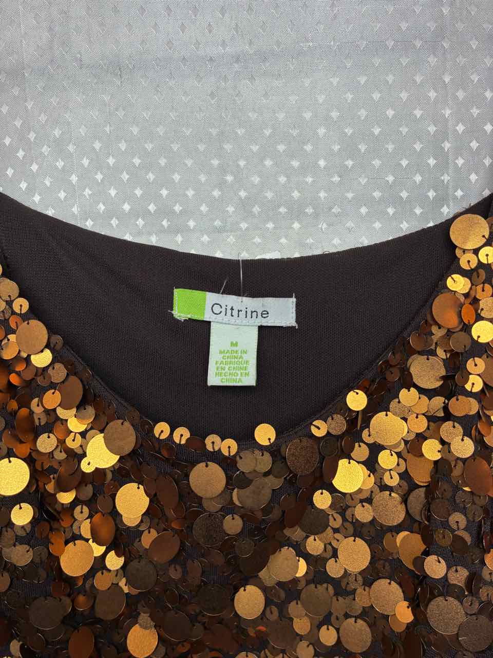 Citrine Bronze Beaded Tank Top Size Med