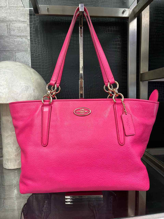 Coach Ellis tote in hot pink pebbled leather