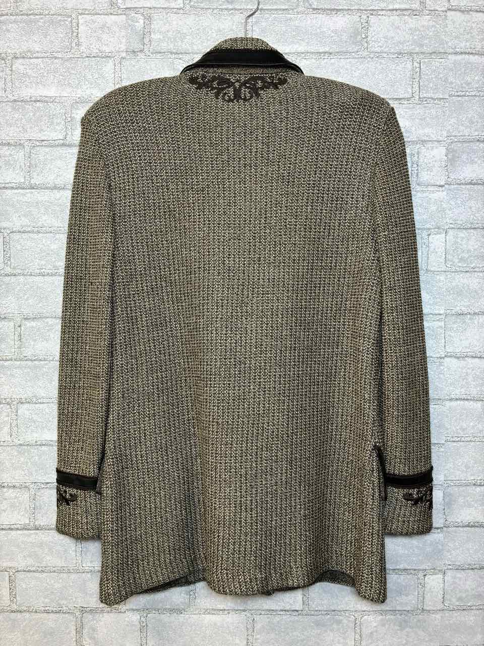 St John Brown Tweed Jacket with Leather trim Size 8