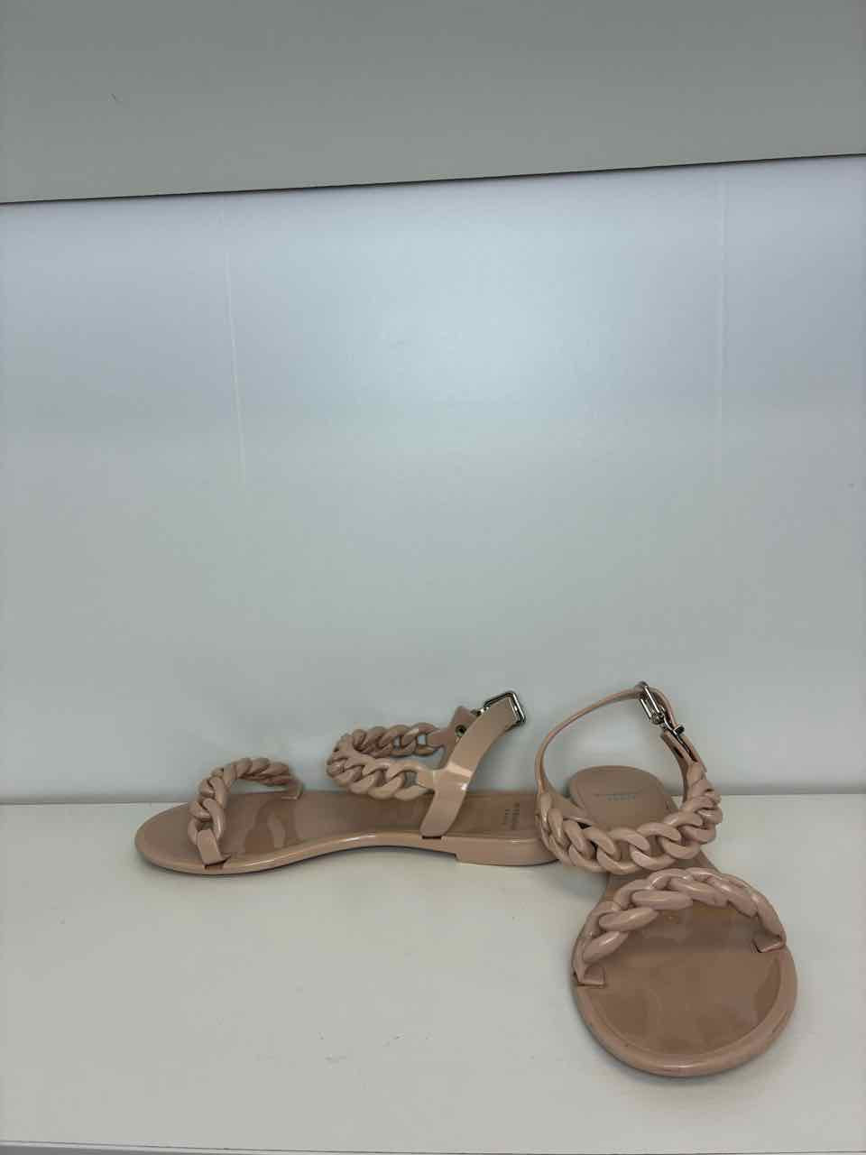 Givenchy Rubber Jelly Chain Sandals Nude Sling Back Size 37