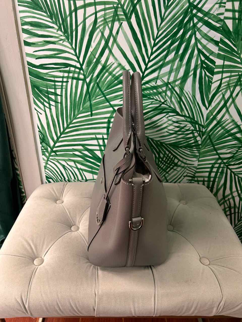 Michael Kors Grey Saffiano Leather Large Satchel Style Tote