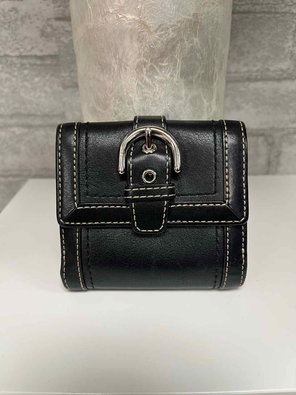 Coach Black Leather Bifold Snap Wallet