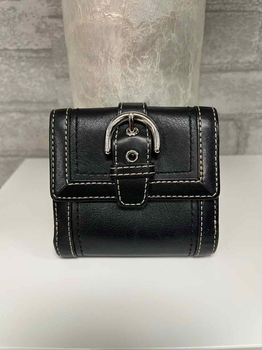 Coach Black Leather Bifold Snap Wallet