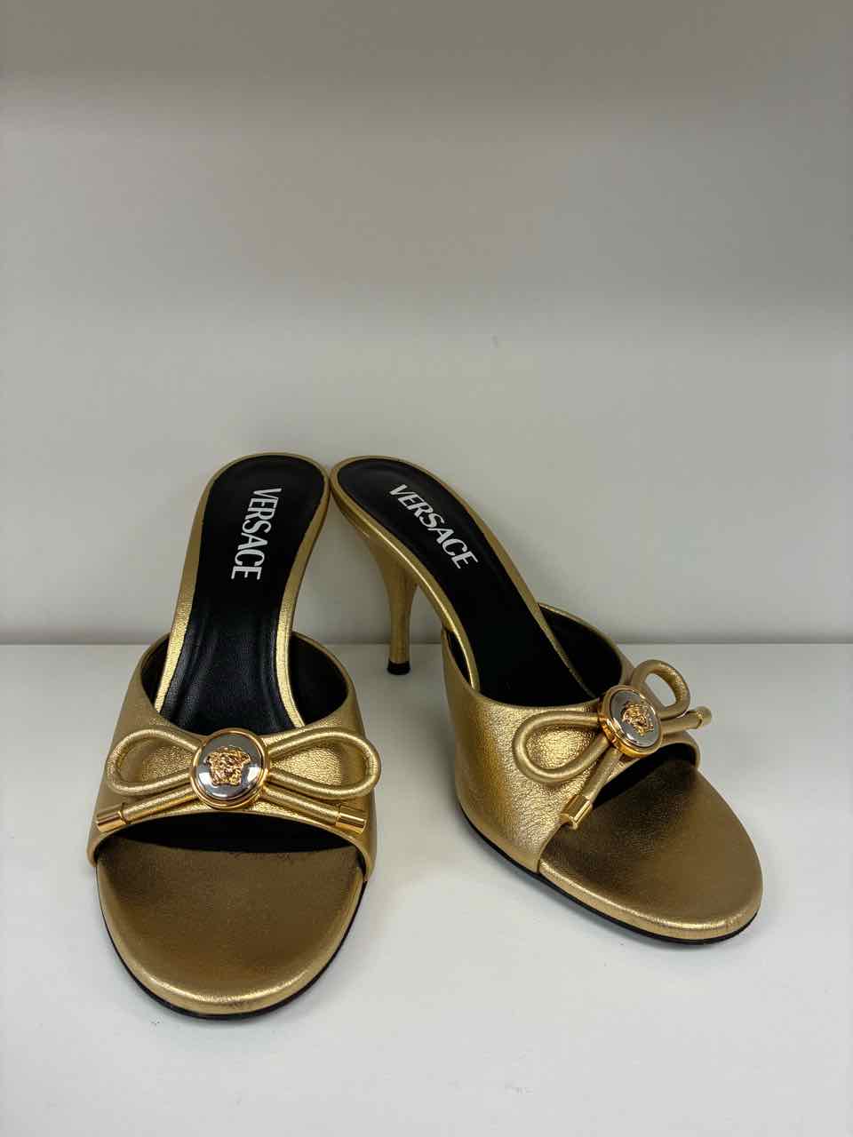 Versace Opera Bow Gold Mule Size 36