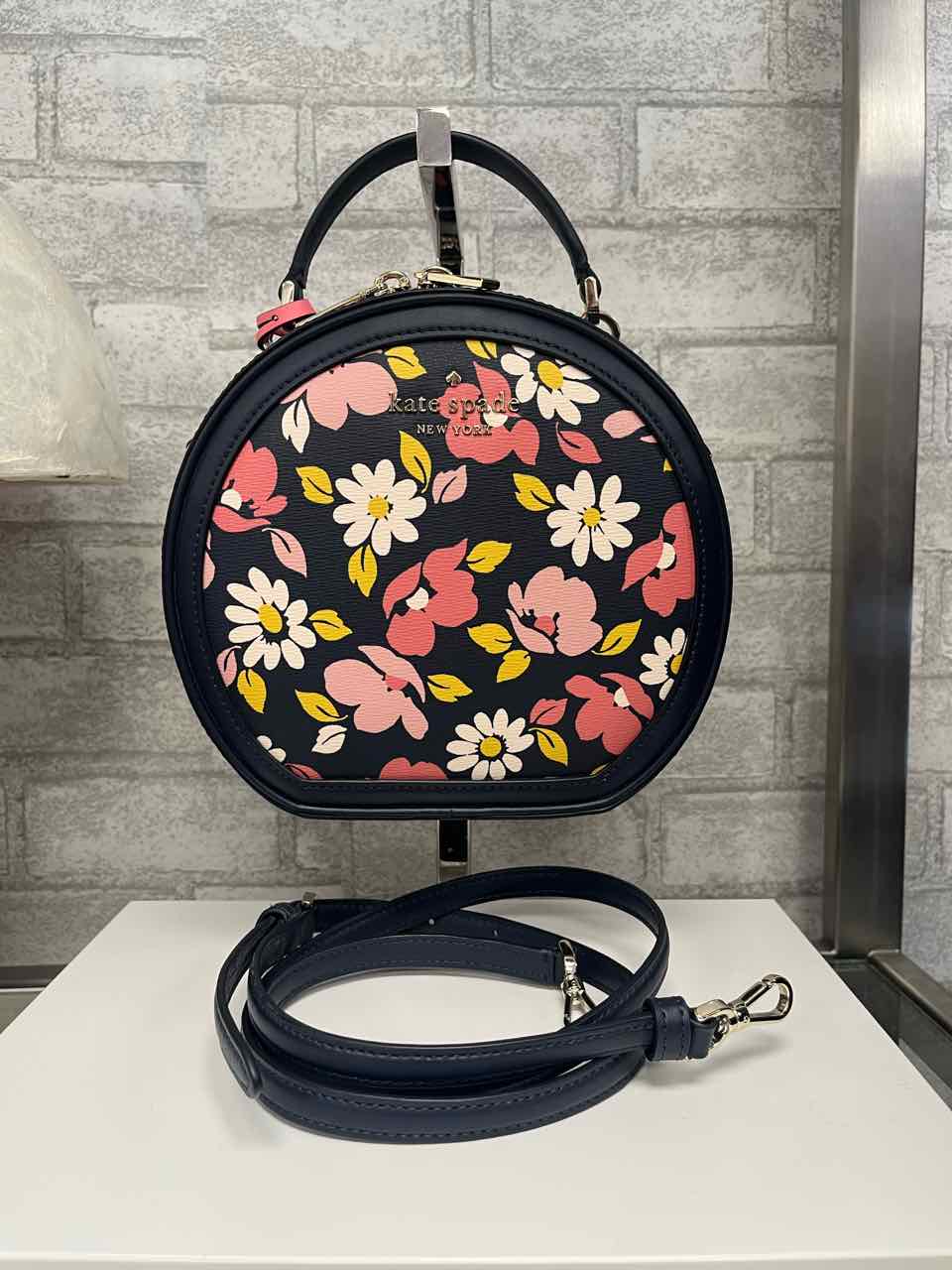 Kate Spade Blue Floral Traveler Canteen Crossbody Bag