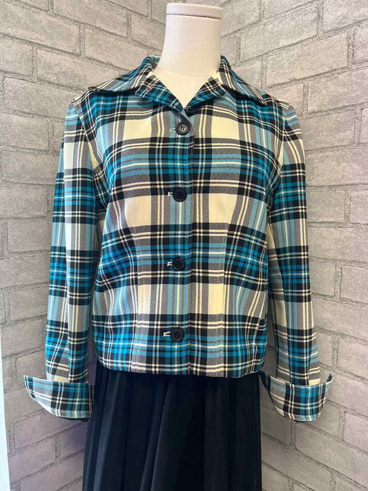 Size 4 Randy Kemper Blue Print Blazer
