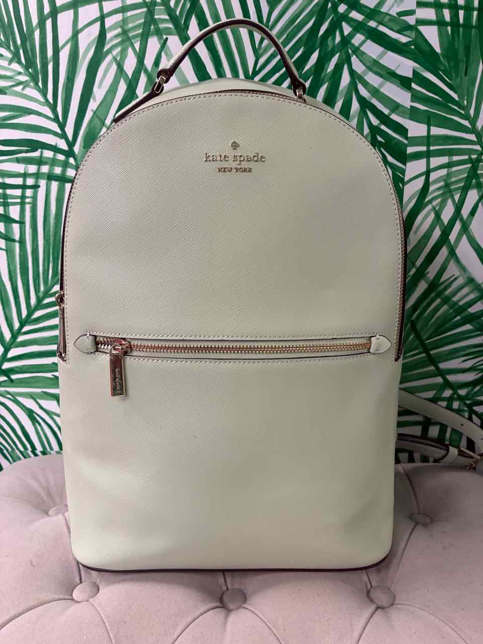 Kate Spade Light Olive Leather Large Backpack