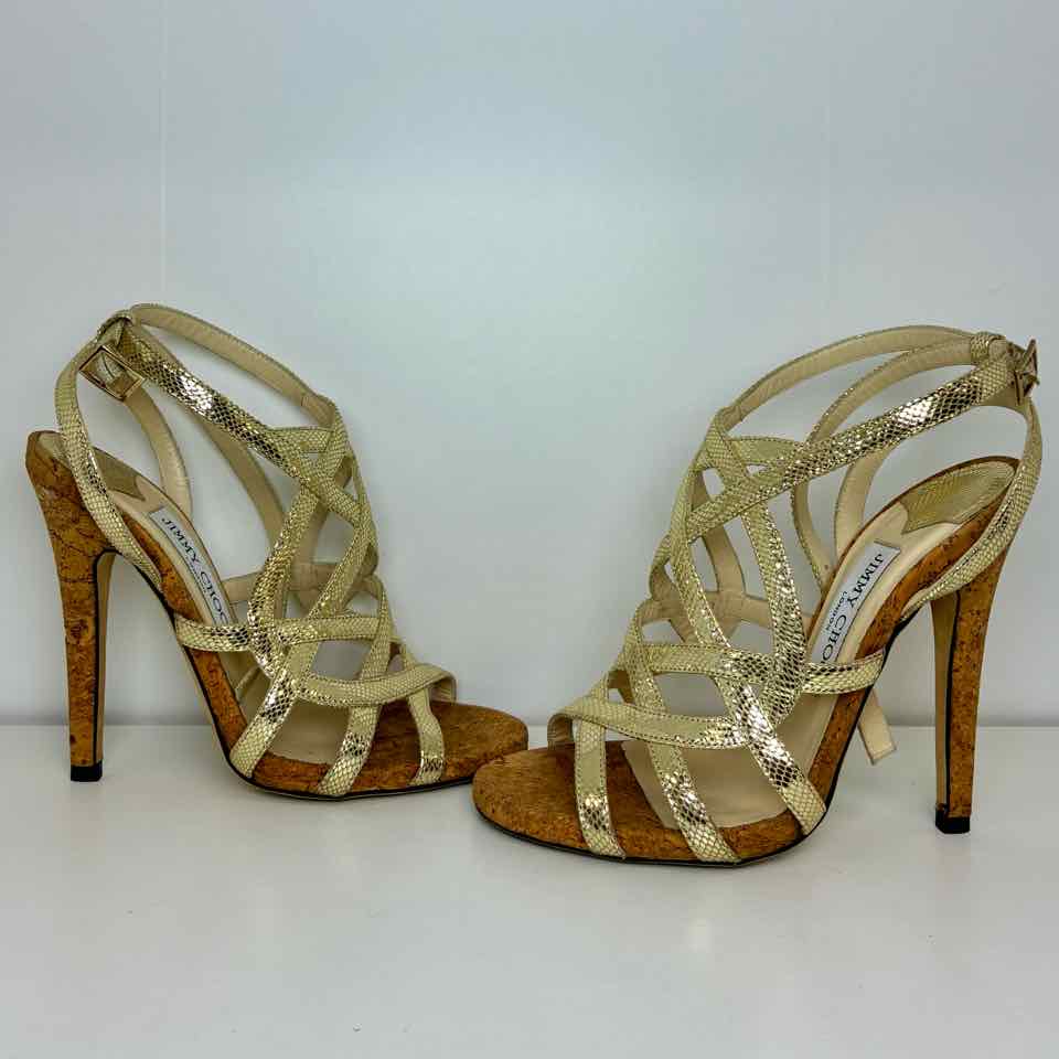 Jimmy Choo Gold Strappy High Heel Size 36