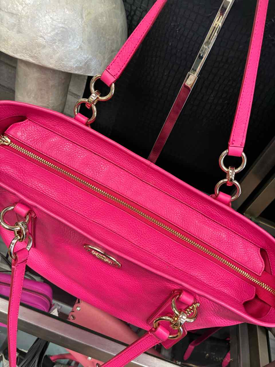 Coach Ellis tote in hot pink pebbled leather