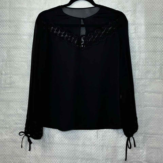 Rebecca Taylor navy7 blouse size small