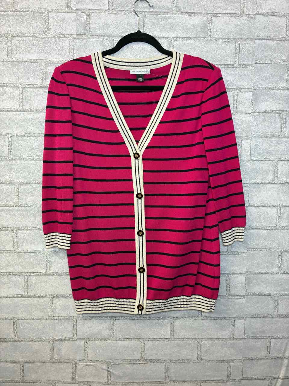 St John Sport Size Pink W/ Black Stripes Med