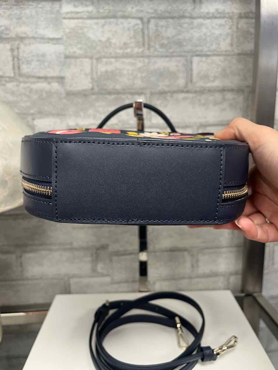 Kate Spade Blue Floral Traveler Canteen Crossbody Bag