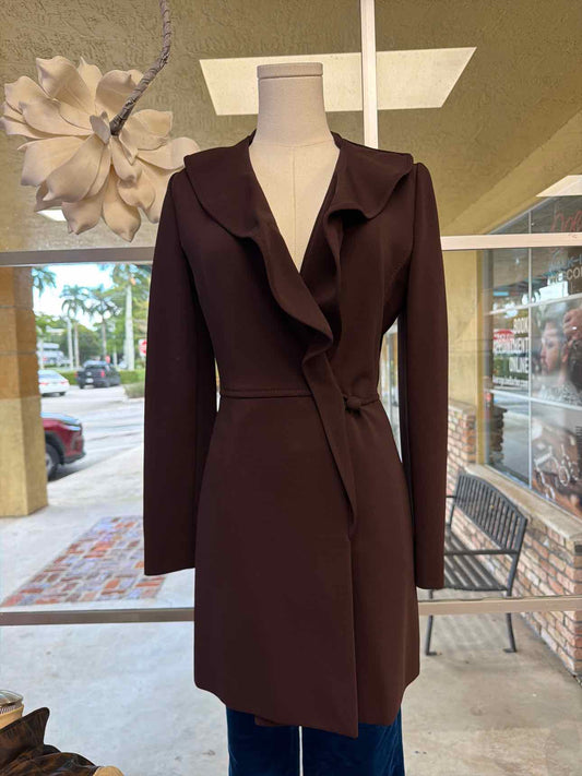 Valentino burgundy tailored longline blazor jacket