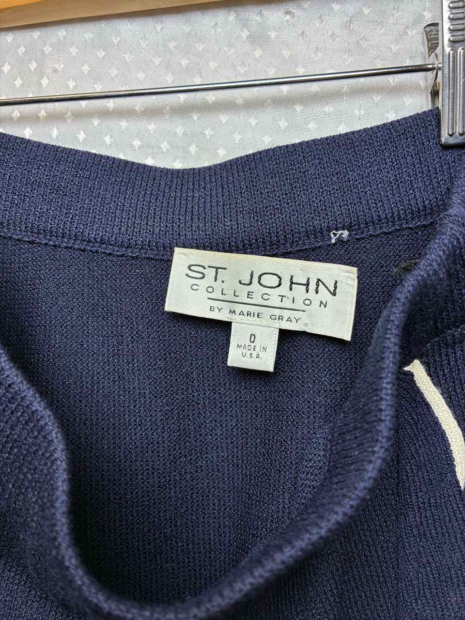 St John Navy With White Trim Skirt Size 0