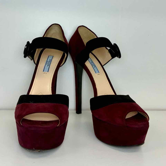 Prada Suede Burgundy Heels 40