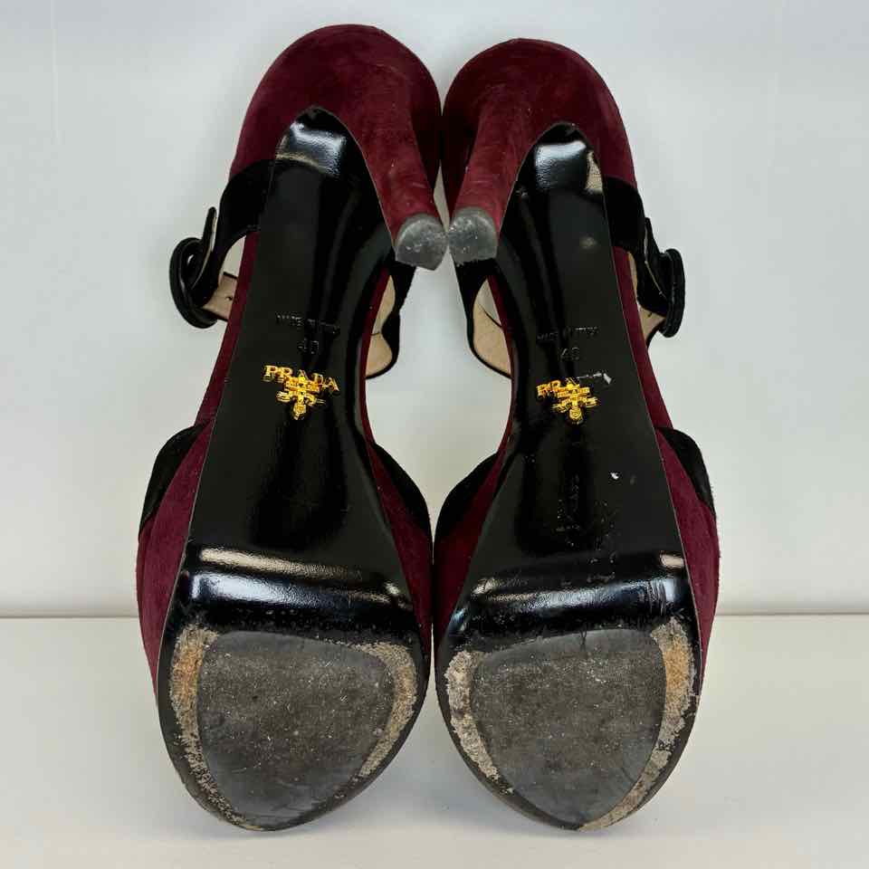 Prada Suede Burgundy Heels 40