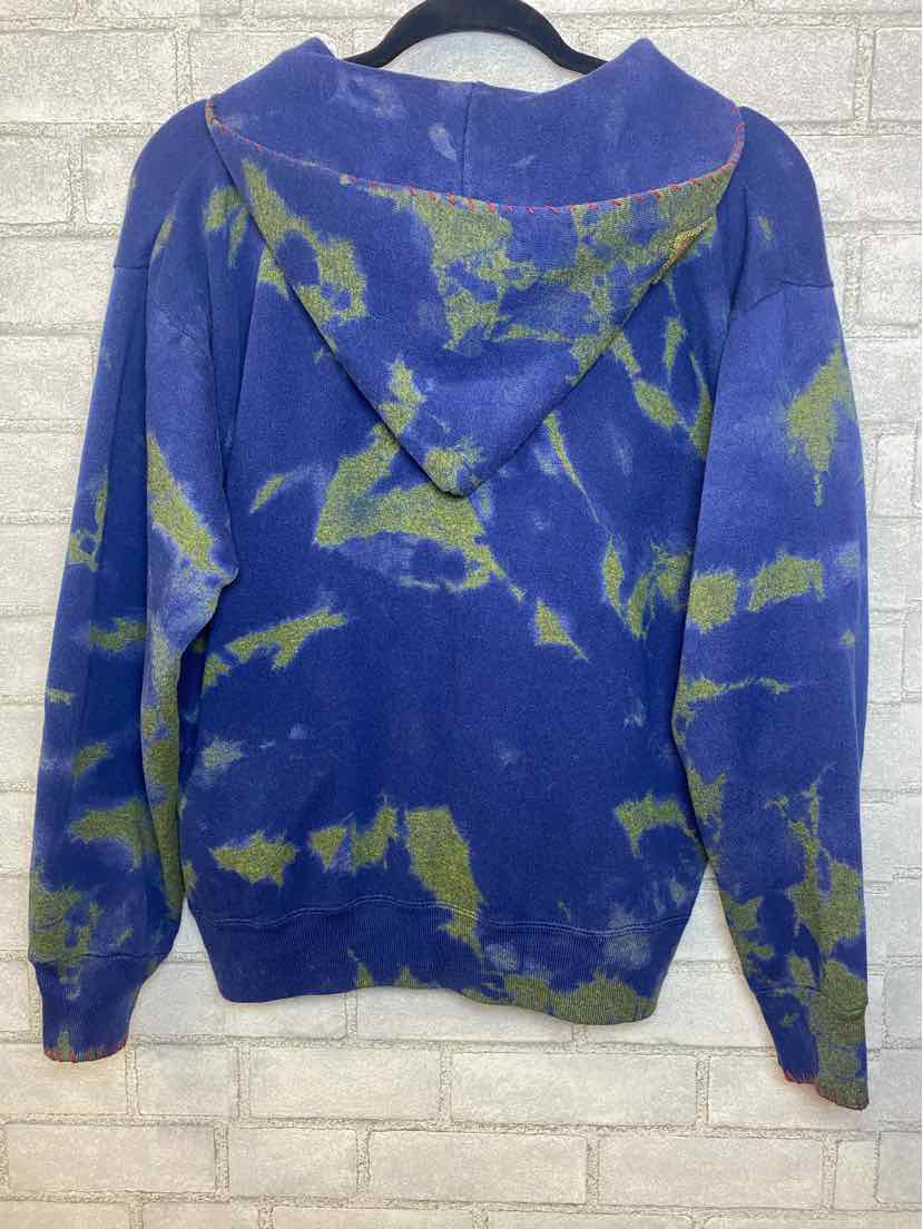 The Great China Wall Vintage blue and green tie dye hoodie L