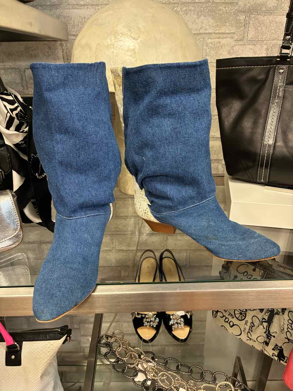 Vintage ELiot Denim with White Lace Boots Size 8