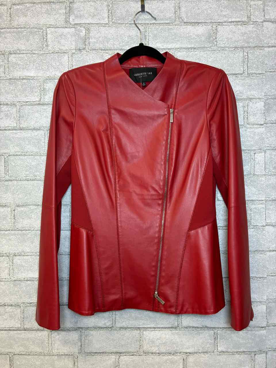 Lafayette 148 Red leather jacket size 2
