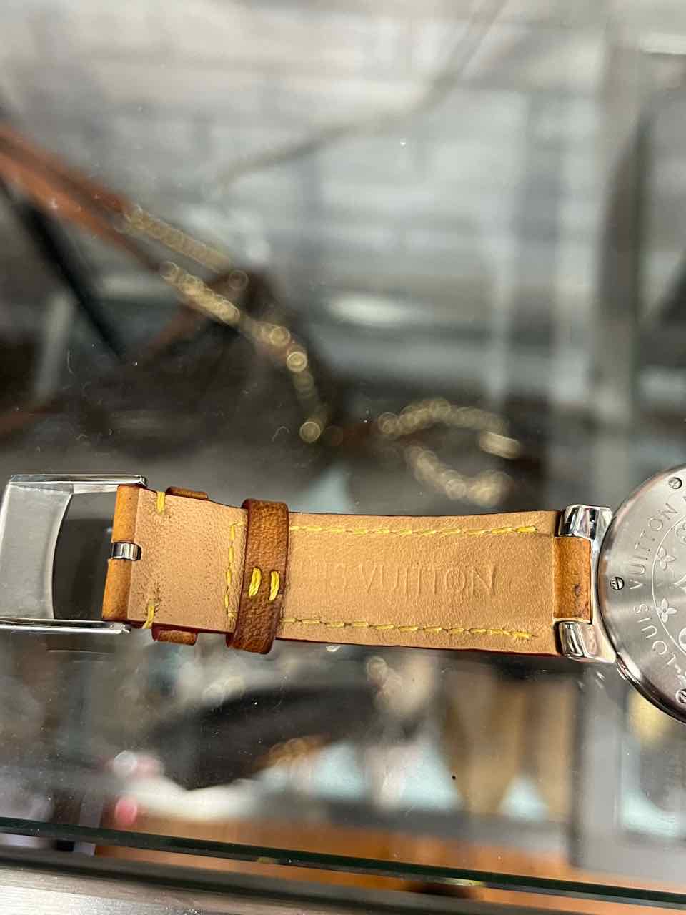 Louis Vuitton Leather/ Stainless Steel  Band Watch