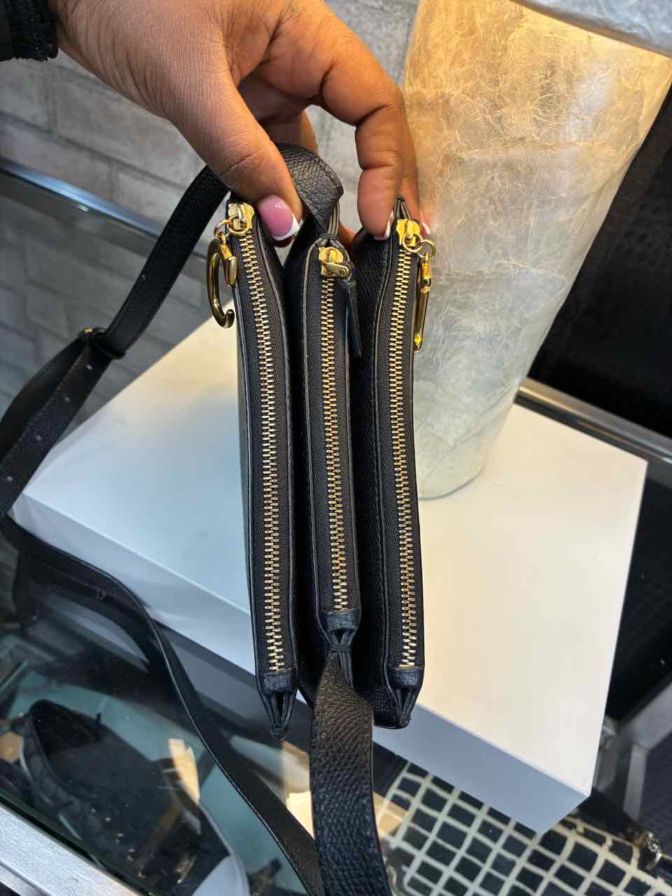 Dior Black Pebbled Leather Saddle Pouch Purse w/ Gold Hardware