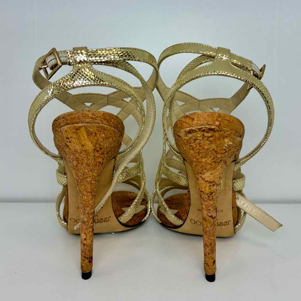 Jimmy Choo Gold Strappy High Heel Size 36