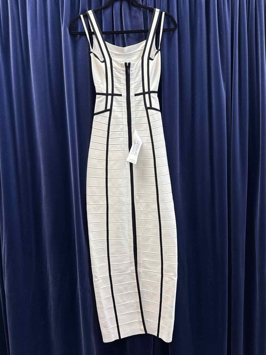 Herve Leger x Max Azria White and Black Bandage Long Dress