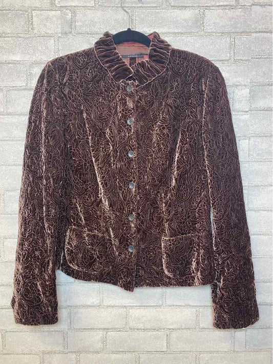 Elie Tahari Brown Velvet Blazer Size Large