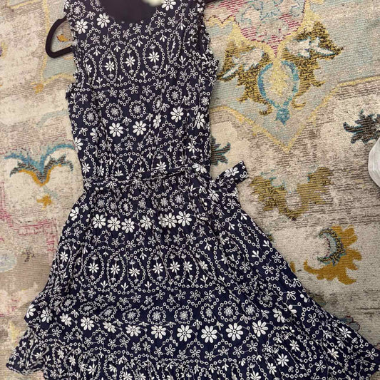 Kate Spade Navy Eyelet Embroidered Dress with Belt 8