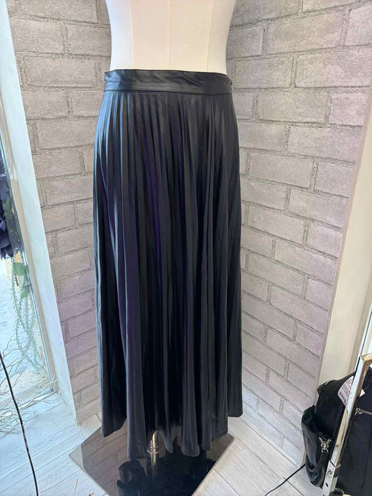 Zara black pleaded maxi skirt