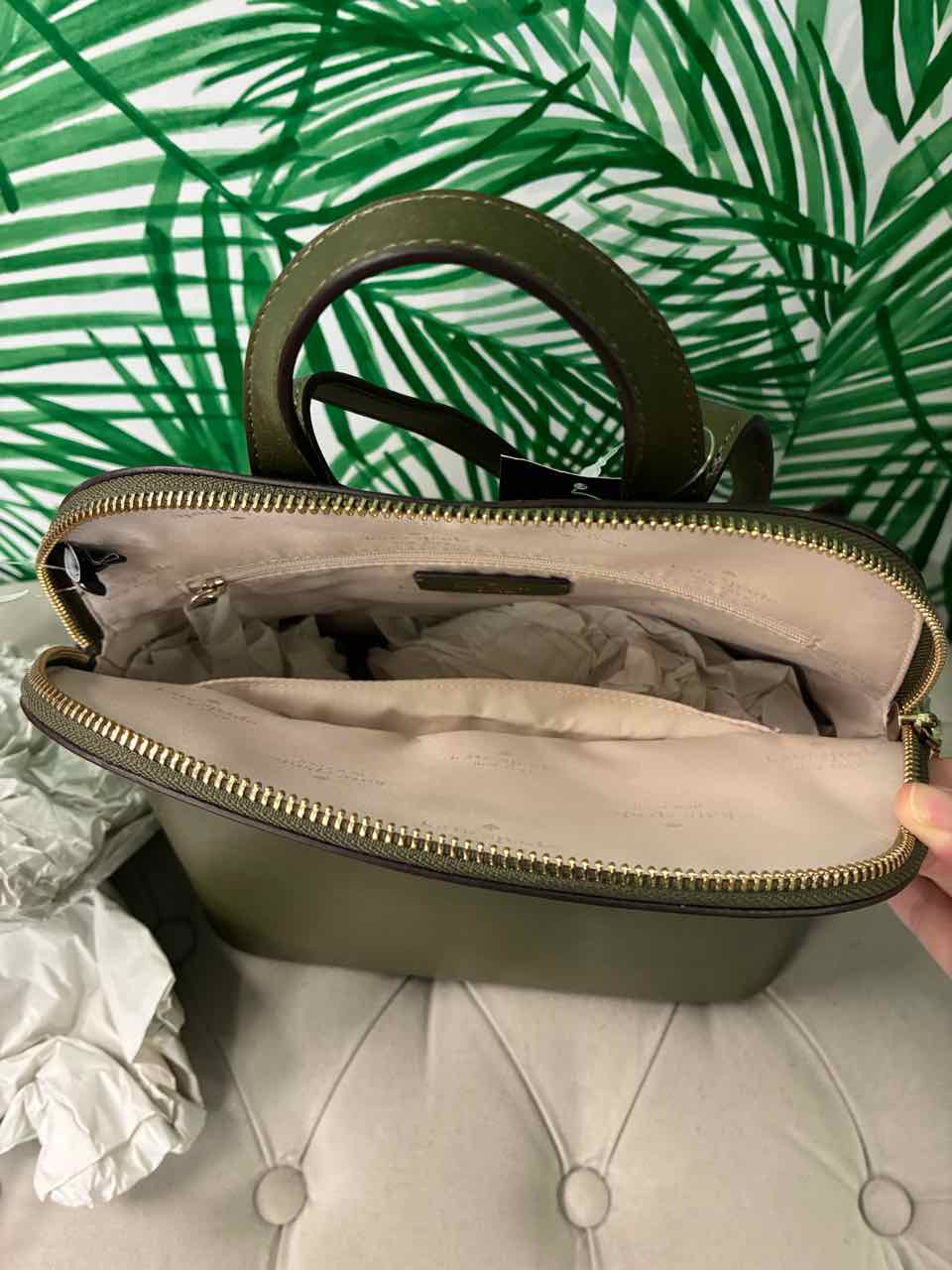 Kate Spade Leather Seaweed Green Medium Dome Backpack