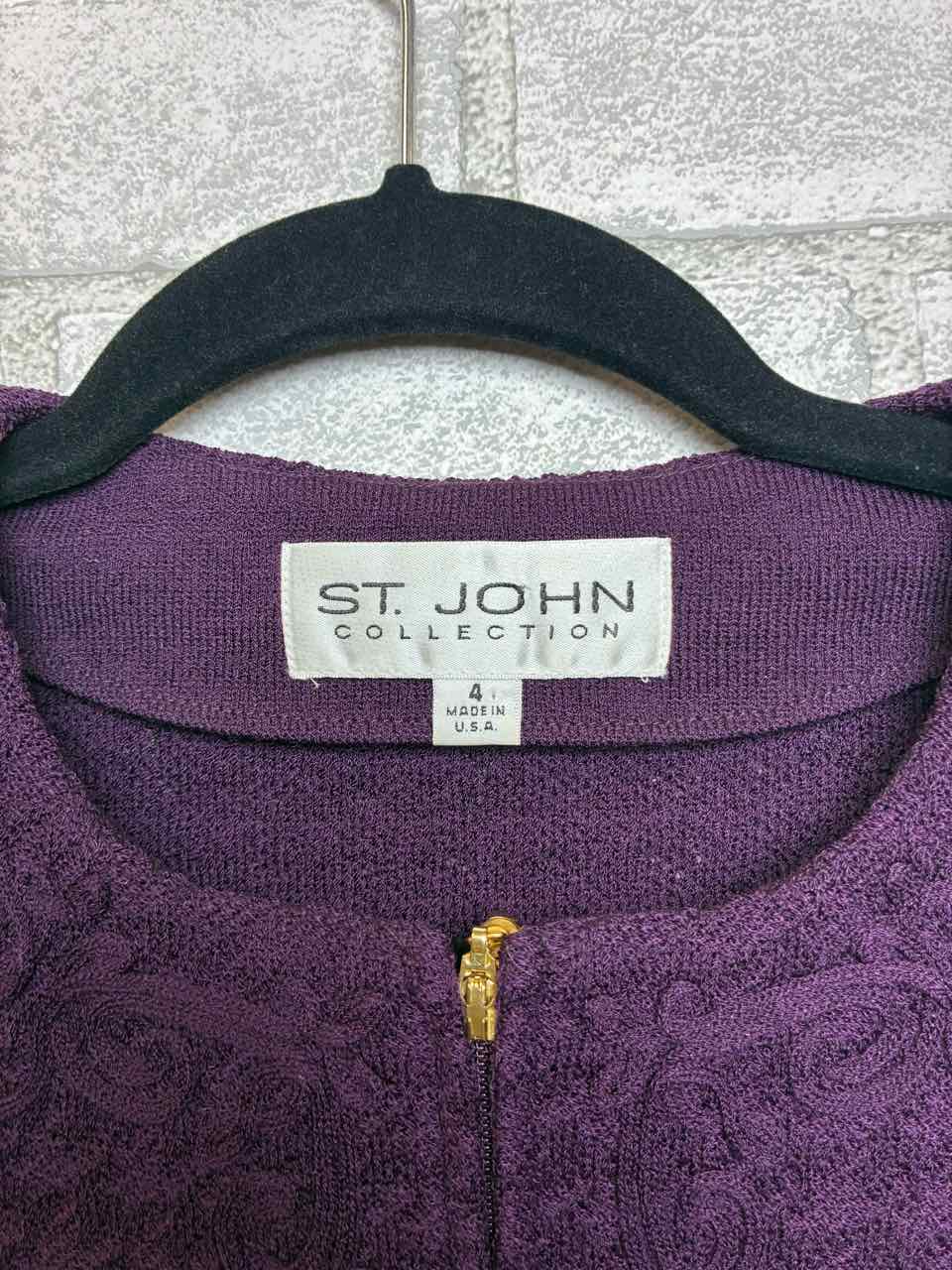 St John Knit Plum Jacket Size 4