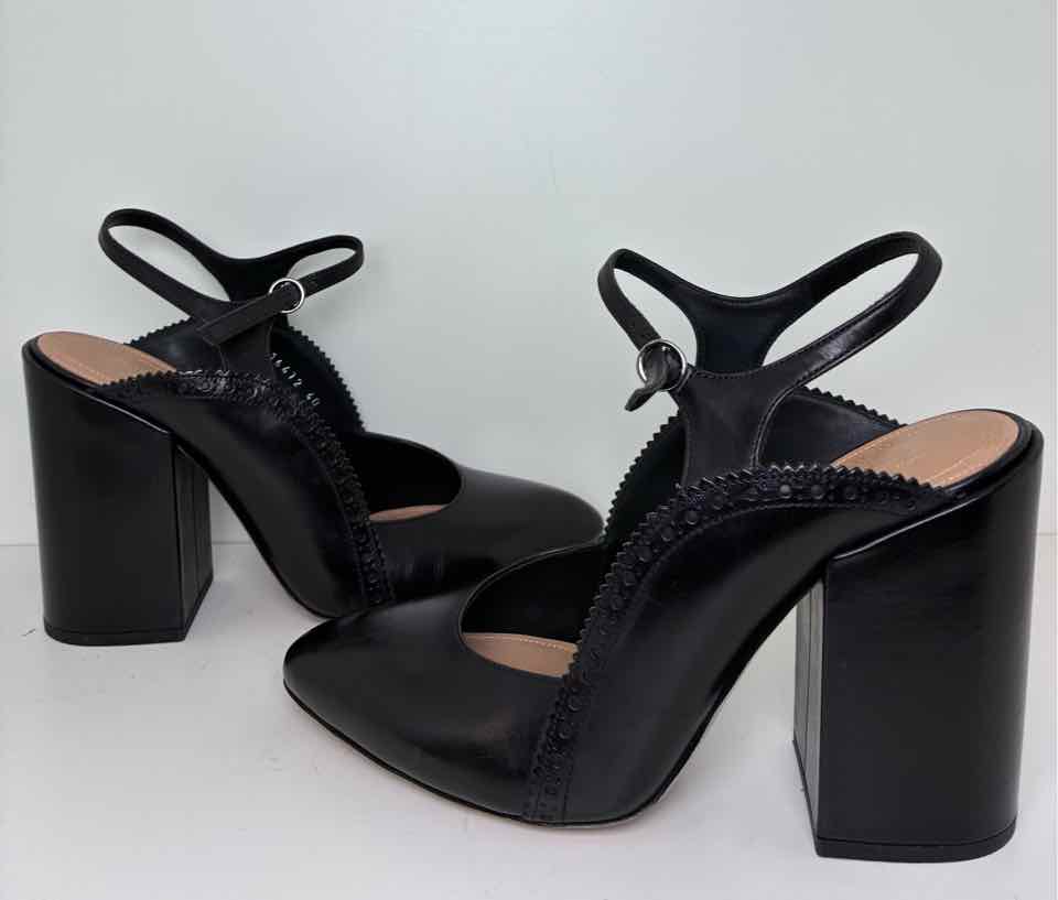 Dries Van Noten Size 40 Black Block Heel Pointed Toe Pumps