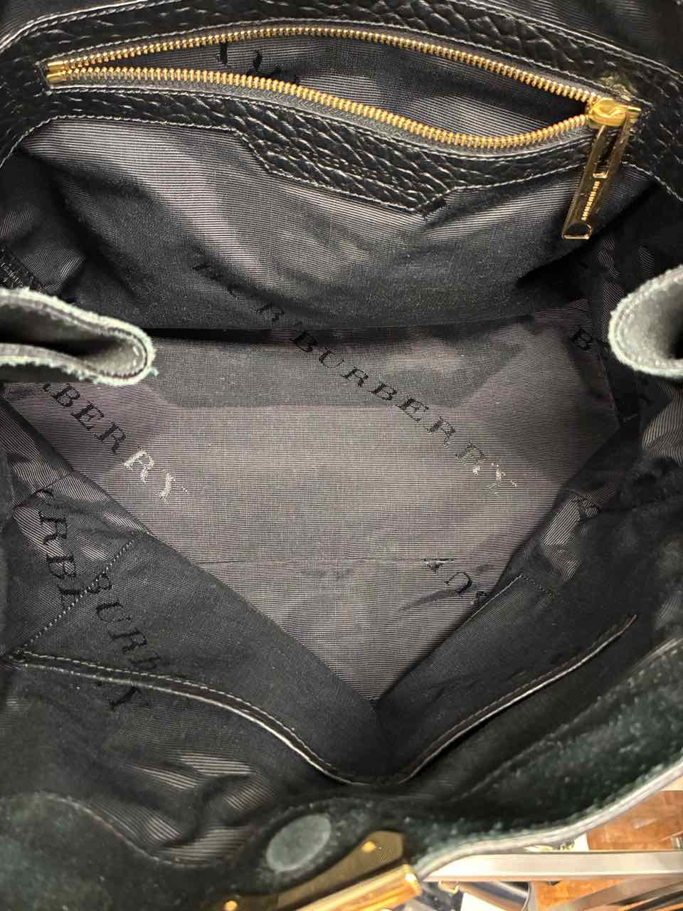 BURBERRY Callaghan Tote in black suede and leather