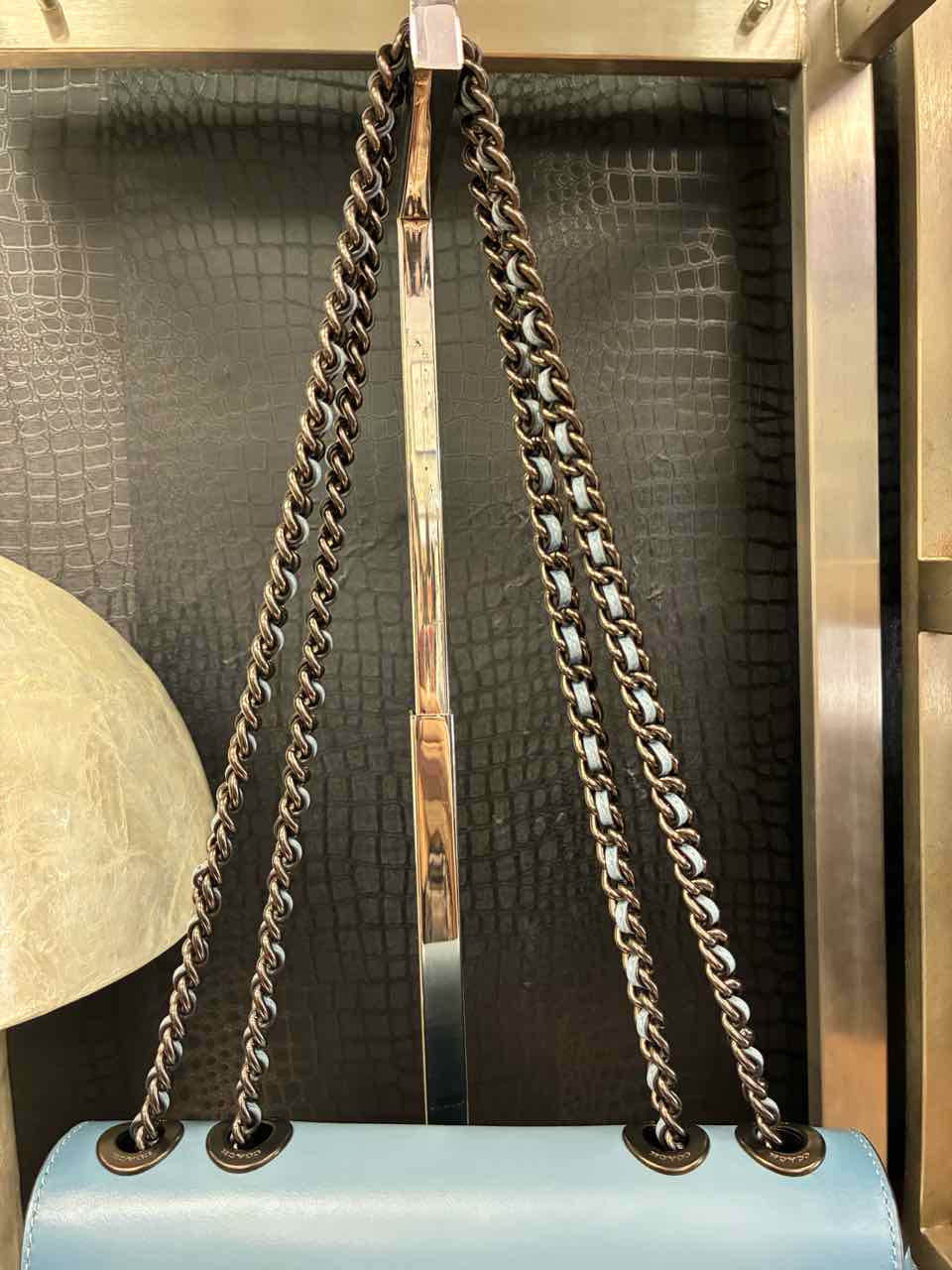 Coach Madison Smooth Calf Leather Shoulder Bag in Azure Blue