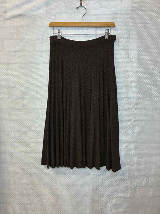 St John Brown Knit Long Skirt Size Med