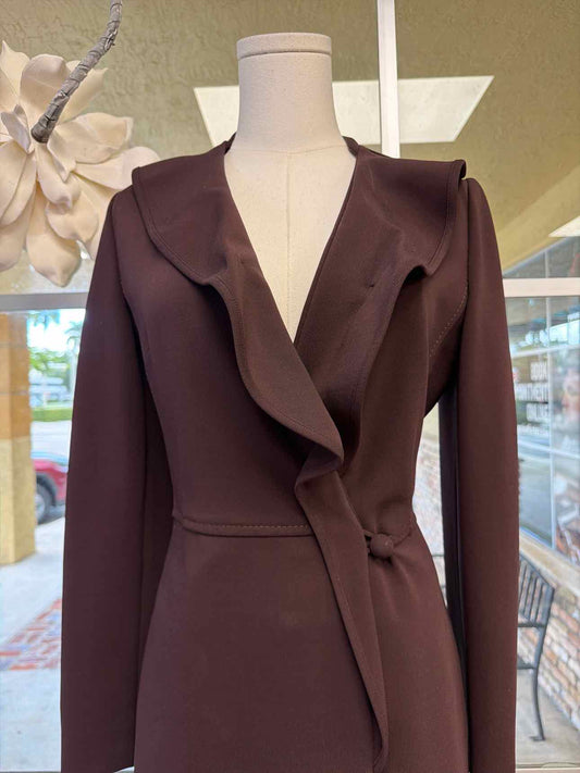 Valentino burgundy tailored longline blazor jacket
