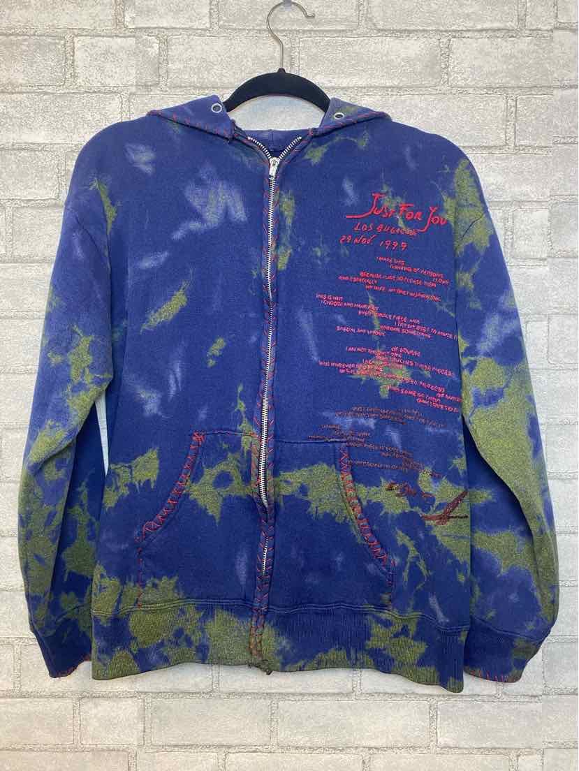 The Great China Wall Vintage blue and green tie dye hoodie L