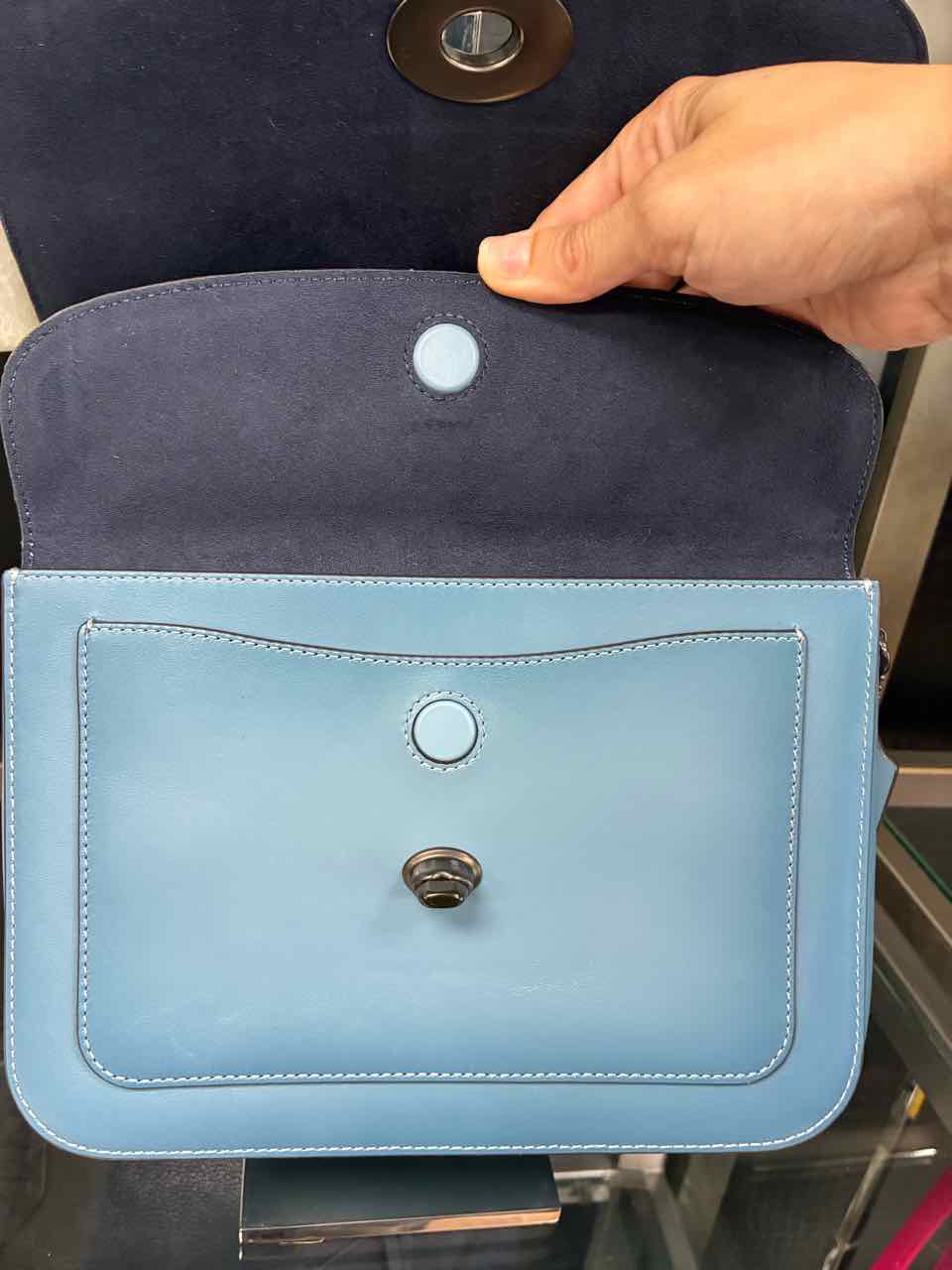 Coach Madison Smooth Calf Leather Shoulder Bag in Azure Blue