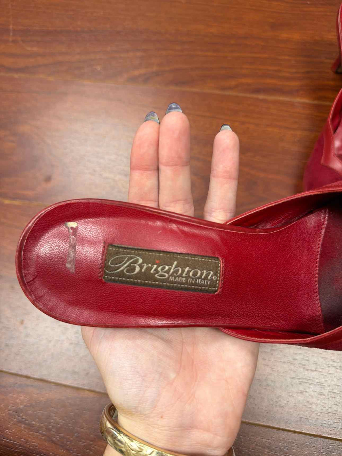 Red Brighton heels with bow in front
