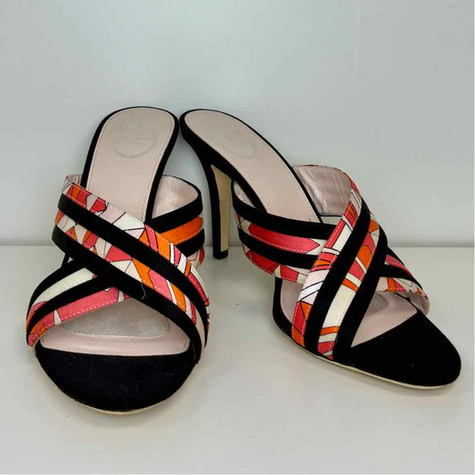 Emilio Pucci  Multicolor Print Strappy Sandals 40