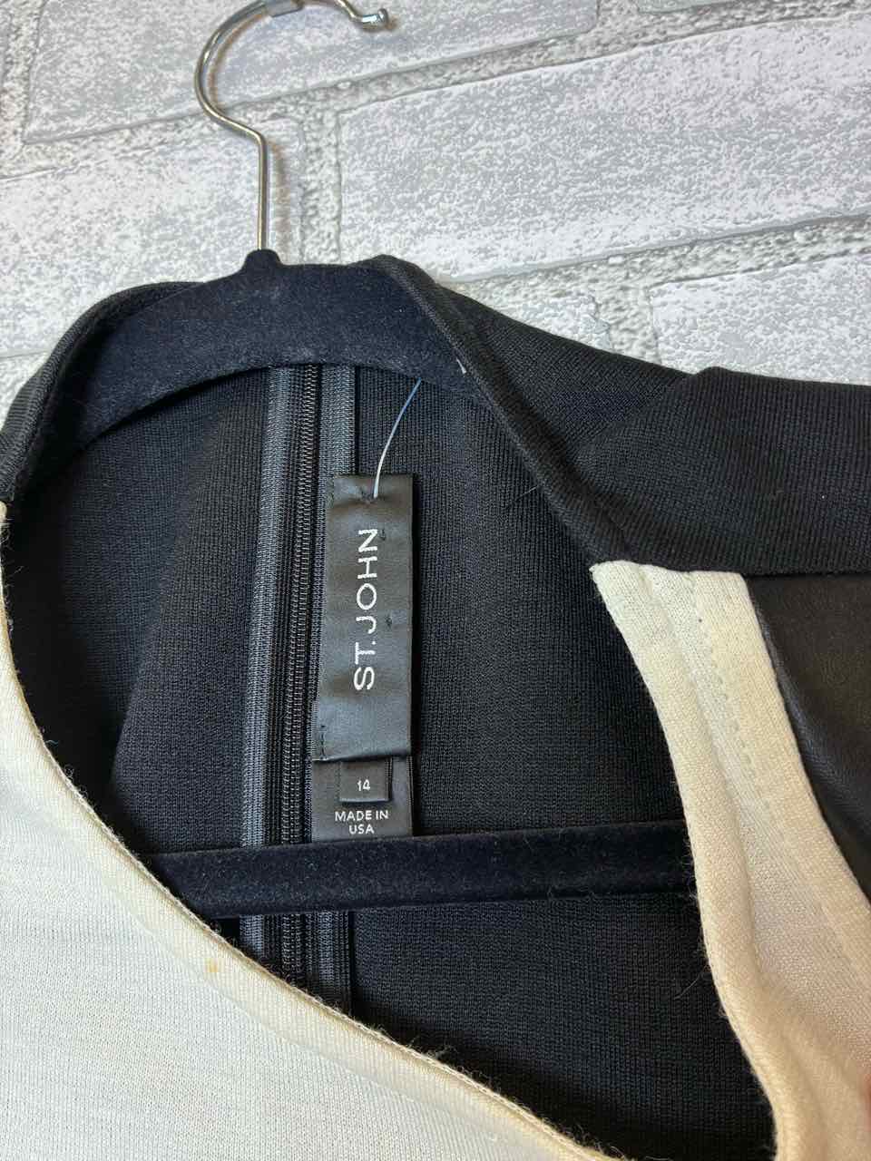 St John Black Label Color Block Dress Black and White Size 14